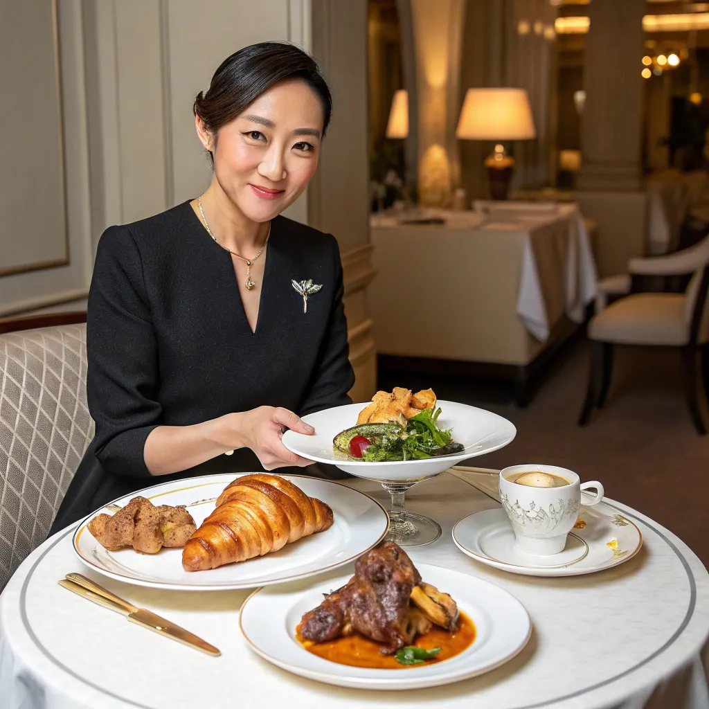 Sophia Kim showcasing French dishes